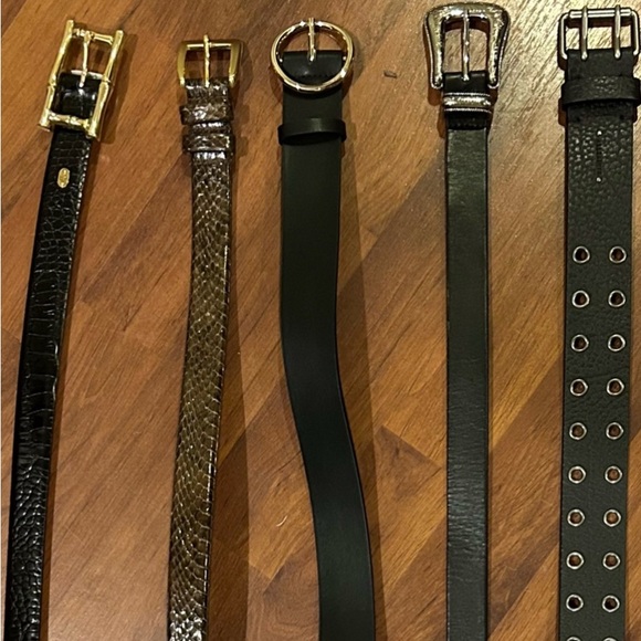 5 genuine leather high quality Italian Ralph Lauren Allsaints Chain Belts black - Picture 1 of 12